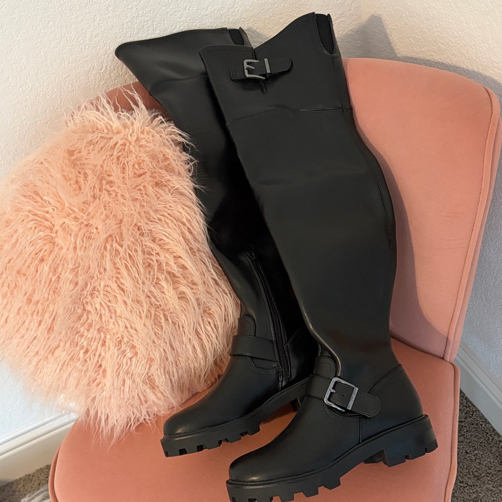 Nine West Black Over the Knee Tall Boots 6.5